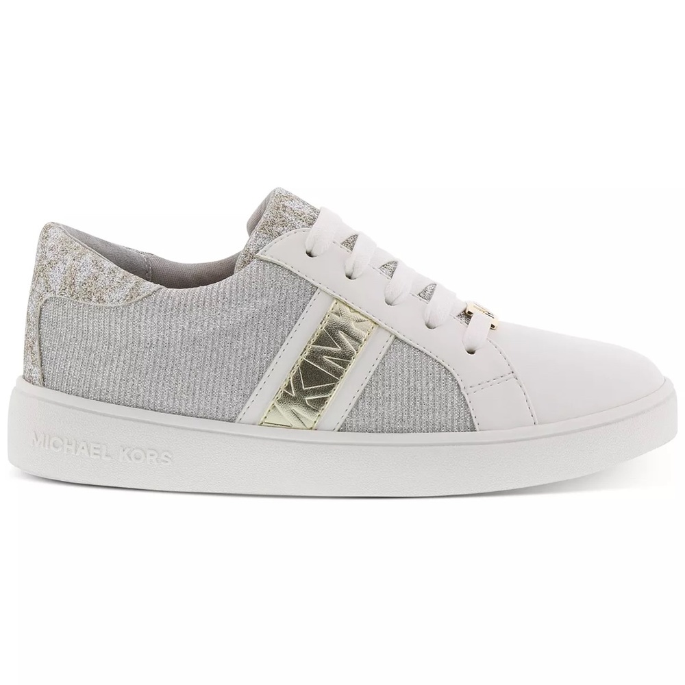 Michael Kors Toddler Girls Jem Square Sneakers in Silver-Gold Size 6
